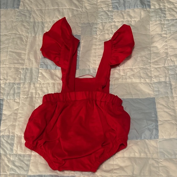 Red Santa Ruffle Two Piece Set for Baby - Picture 5 of 6